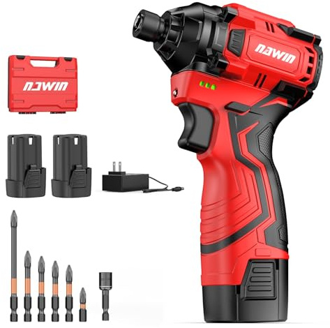 NAWIN - 16.8V 2Ah 140Nm 3-Speed Brushless Cordless Impact Driver Kit Red