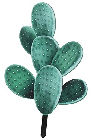 Lurrose Kaktus-Karte Gartendeko Rostfrei Stecker Kaktus Rustikale Skulptur Kakteen Deko Stecker Gartenmarker-Tags Hofkunst Gartenstecker Rasenornament Außenkaktusflagge Acryl Metall