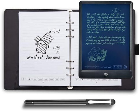 Karlak Notebook Stylo numérique avec stylo intelligent Comprend Smartpen Smart A5, carnet en cuir PU et tablette d'écriture réutilisable et papier B5 connexion