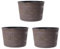 Jinfa 3er-Set Miniteich Pflanzkübel aus Kunststoff in Weinfassoptik bottich Blumenkübel | Farbe: Eiche | Design: Barrique | Ø 36 cm