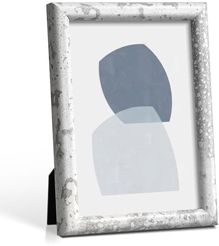 Afuly Bilderrahmen 13x18 Weiß Grau Fotorahmen Glas Holz Marmor Muster Familie Foto Festival Hochzeit Muttertag Geschenk für Familie Eltern Freund Objektrahmen Wand oder Desktop