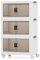 COSTWAY Foldable Shoe Storage Box, 3-Tier Stackable Storage Bins with Lid and Lockable Wheels, 96L/225L Collapsible Shoe Boxes Cabinet Closet Organizer Containers for Living Room Bedroom (49x30x86cm)