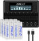 Palogreen Lot de 12 Piles AAA Rechargeables AAA 1100 mAh 1,2 V NiMH avec Chargeur de Batterie LCD Intelligent 8 Fois