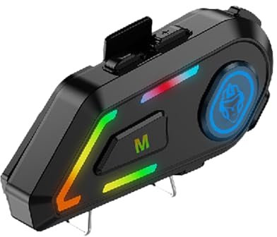 Citofono per moto, citofono Blue-tooth per moto, cuffie Powersports con batteria ricaricabile da 1000 mAh, cuffie per casco da moto, radio FM impermeabile, di comunicazione blue-tooth per bici
