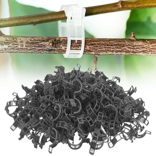 Support Pour Plantes De Jardin Clips Pour Les Légumes Tomate Vigne Support Clips De Jardin Tomate Clips Support Connecte Plantes Ficelle Vignes Plante Vigne Légumes Fixation (200 pièces,Noir)