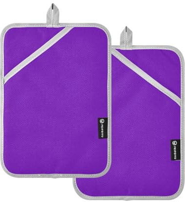 Juego de 2 soportes para ollas, almohadillas calientes multiusos moradas, 7 x 9.8 pulgadas