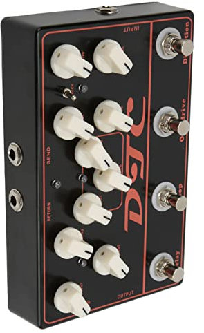 Elektrische Verzerrung Overdrive Synthesizer Gitarre Pedal Loop Delay 4 in 1 Effekt Black Metal für Musikbegeisterte