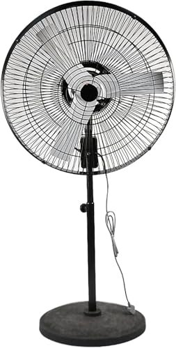 Ventilatore a Piantana, Ventilatore da pavimento for esterni da 24 pollici, oscillante, ventilatore a piedistallo industriale, pale in alluminio, for uso industriale, commerciale, residenziale, serra