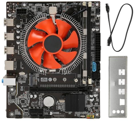 X79 Motherboard-Set, LGA 1356 E5 2420 CPU 8G DDR3 6 Kerne 12 Threads Motherboard mit Lüfter, PCIE X16 PCIE X1, SATA3.0, RJ45-Netzwerkanschluss, Dual-Kontrollleuchte