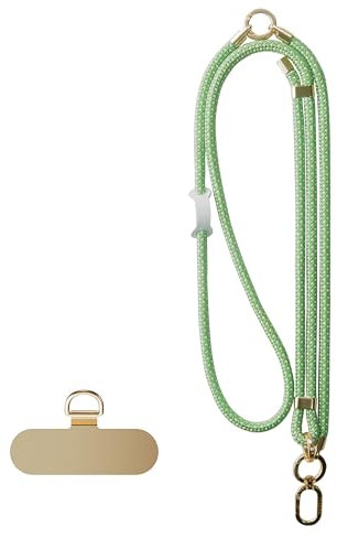 pitaka Cordon de Téléphone Portable 3 en 1 Lanière Réglable Robust avec Boucle en PU 3 Styles de Port avec Pad Universel pour Coques de Portables Forêt Verte