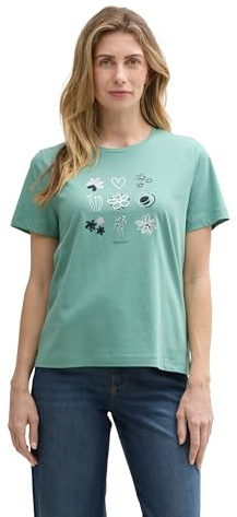 Tom Tailor Damen 1045534 T-Shirt, 10978 - Bleeched Green, XXL EU