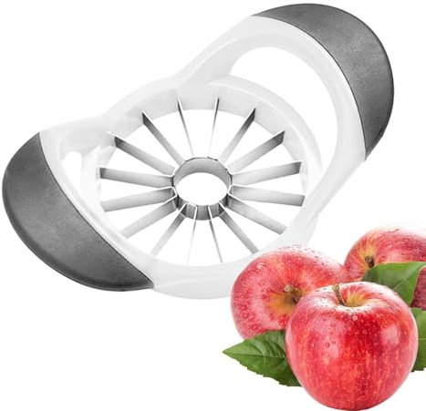 Coupe-pommes 16 colonnes - 17 x 10 cm - Trancheuse à fruits en acier inoxydable - Tranche de pomme - Dénoyauteur de pomme et trancheuse - Dénoyauteur de pommes - Dénoyautage facile
