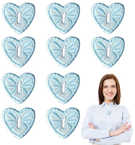 Valicaer 10 Stück Herz-Aufnäher Bestickt,Multifunktional Knopfabdeckungen,Bügelbilder Zum Aufbügeln/Aufnähen, Herzförmige Patches,Aufbügelflicken Applikation Für Jacken Hüte Rucksäcke Jeans DIY