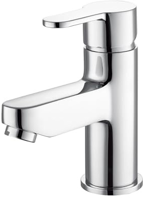 Chrome Mono Basin Mixer Tap Bathroom Sink Faucet | Modern Single Lever Mixer | Solid Brass Construction | Polished Chrome Finish | Easy Installation | Ideal for Countertop Basins