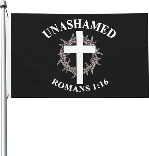 Unashamed Römer 1-16 Flagge 3x5 Ft UV-beständige Flaggen Saisonales Banner mit Messingösen für den Innen- und Außenbereich