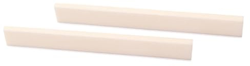 Gitarren Knochensattel Rohling aus Naturknochen 100x10x3mm | 2 Stück Pack, für Akustische Gitarren und Stegschlitz, Handgefertigt, Leicht