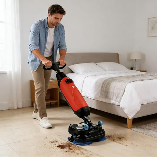 Lakenbroade Laveuse de sols Commerciale, autolaveuse autoportée, Nettoyeur de sols électrique, polisseuse de sols, autolaveuse pour Cuisines, écoles, supermarchés, hôtels, usines Red