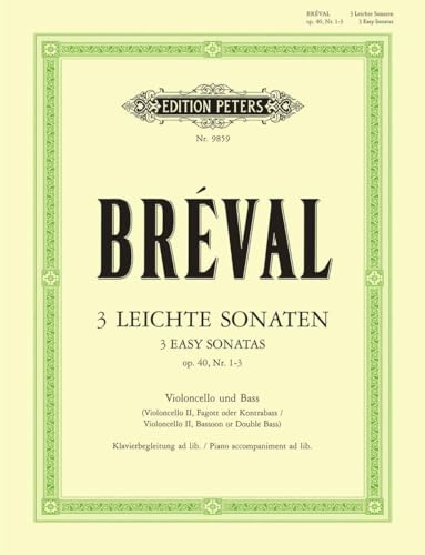 3 Easy Sonatas Op.40 Nos.1-3: Urtext. (Gurgel/Dreyfus). Klavierbegleitung ad lib. (Edition Peters)