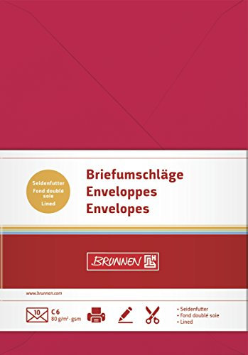 Brunnen 105125224 Briefumschlag Universalpapier, C6, 10 Stück, mittelrot