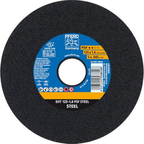 PFERD Trennscheibe EHT | 125x1,6x22,23 mm, gerade, Universallinie PSF STEEL | 61719021 – für Stahl