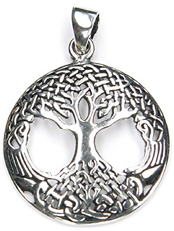 Drachensilber Kelten Lebensbaum keltischer Schmuck Silber Anhänger 925er Sterlingsilber keltischer Baum Kettenanhänger feiner Knoten zart