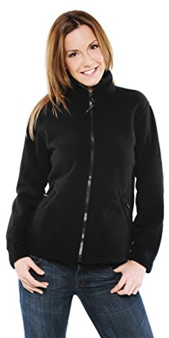 UC604 – klassisk mikro fleecejacka med full dragkedja (300 GSM) – svart – XXXL Large