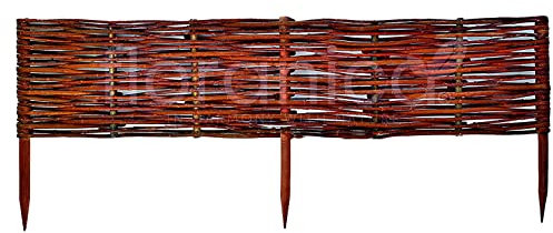 Floranica 1 Stück Beetbegrenzung aus Weide 10 cm x 100 cm Rasenkante aus Weidengeflecht Beeteinfassung Rasenkante Beetzaun Weidenzaun Palisade Abtrennung von Blumenbeetwegen Gartenbeeten