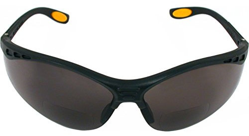 Dewalt DPG59-220C Reinforcer Rx-Bifocal 2.0 Smoke Lens High Performance Protective Safety Glasses with Rubber Temples and Protective Eyeglass Sleeve