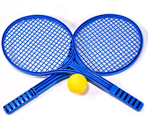 KandyToys Jumbo Soft Tennis Set with 2 Rackets & Soft Ball | Three Assorted Colours | Outdoor Games