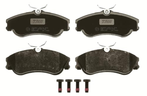TRW GDB1295 Brake Pad Set of 4 Compatible for Peugeot 206 Hatchback (2A/C) 1998-2012 Front Axle and Other Vehicles