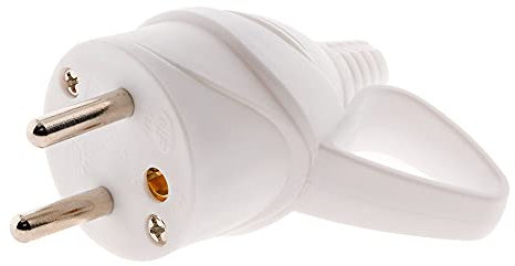 Fiche mâle anneau -16A 2P+T - Blanc - Zenitech