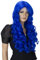 CAISHA 80cm Extra Langhaarige Perücke Voluminös Cosplay Party Wig Blau CP4