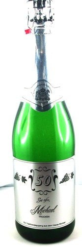 Hebold am Hegelhaus Persönliche Sektflasche zum Jubiläum: Variante: Etikett Silber gebürstet