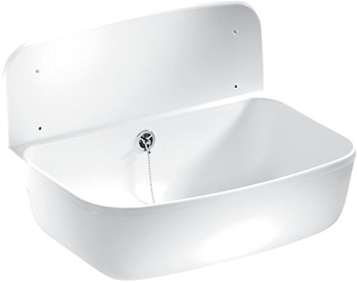 Cornat pared – Lavabo con desagüe/rebosadero., plástico, 495 mm, 1 pieza, color blanco, wagb4900