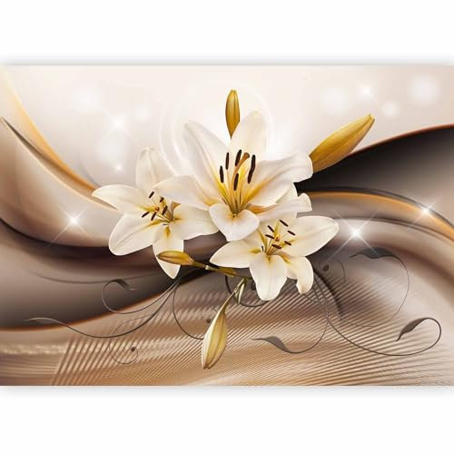 murando - Vlies Fototapete Blumen Lilien 400x280cm - Foto Tapete Schlafzimmer Wohnzimmer Moderne Vliestapete XXL Wandtapete Motivtapeten 3d Effekt Wand Dekoration - Braun Blitz Abstrakt b-A-0250-a-b
