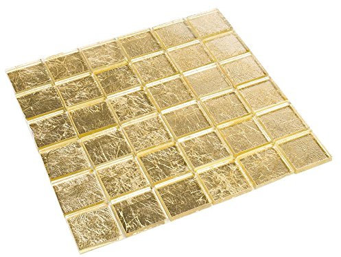 Glasmosaik Gold-Effekt 4,8 x 4,8 cm Fliesen Mosaik 8 mm