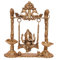 Messing Ganesha Swing mit Öl Lampe mit Pfau Design