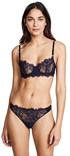 Skarlett Blue Women's Entice Balconette Bra, Black/Midnight, 36A