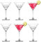 Pasabahce 440176 Martini Glas „Timeless“ im Kristall-Design, Höhe ca. 17,2 cm, 6er Set aus Glas