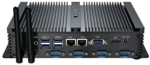 KINGDEL Powerful Mini Desktop Computer, Fanless Industrial PC, i5 Dual Core CPU, 8GB RAM, 512GB SSD, 2xNICs, 4xCOM RS232, HD Port, W-11 Pro