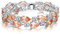 EVER FAITH Damen Zirkonia Fashion Charm 2 Schichten Teardrop Tennis Armband Schwarz Silber-Ton
