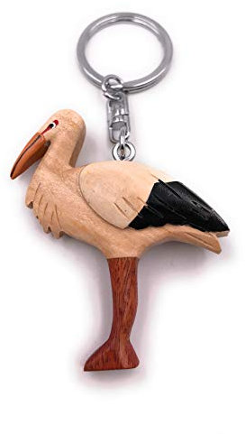 Onwomania - -Storch Vogel Ciconiiformes Schlüsselanhänger inkl. Geschenkbox - Glücksbringer Geschenk z.B. für den besten Freund, die beste Freundin, Mama - Für Männer, Frauen & Kinder