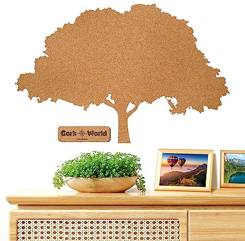Albero come bacheca in sughero XXL 85 x 55 cm | Albero per pinna e come decorazione da parete | Splendido CORKWORLD | Per gli appassionati di decorazione – sughero