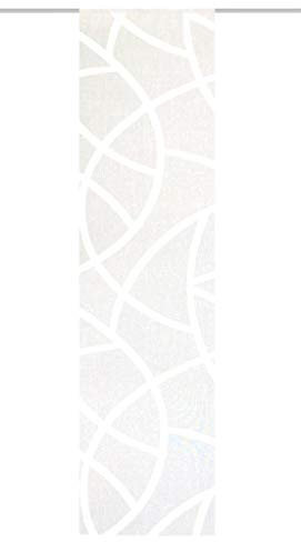 HOME WOHNIDEEN 84430 | Schiebegardine CASSÉ, Blickdicht mit transparentem Scherli-Muster, 245x60cm, Farbe: wollweiß