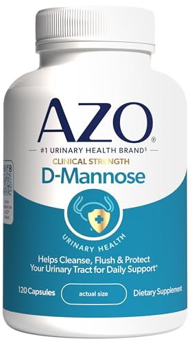 AZO D Mannose Urinary Tract Health, Cleanse, Flush & Protect The Urinary Tract, No.1 Pharmacist Recommended Brand, Clinical Strength, Non-GMO, 120 Count
