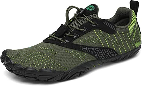 SAGUARO Chaussures de Trail Homme Femme Chaussures Minimalistes Légère Flexible Chaussures Aquatiques Souple Confortable Barefoot Shoes pour Running Gym Training Fitness, Vert 39 EU