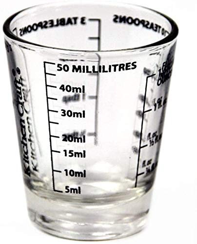 Verre doseur, mini tasse de mesure en verre, verre gradué 50 ml