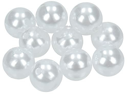 Perlin Wachsperlen 4mm Creme Krem, Weiss, Schwarz 800stk. Kunststoff Acryl Perlen Tischdeko Hochzeit Rund Drahtsterne Streudeko Perlmutt Wachs-Perlen (Weiß)