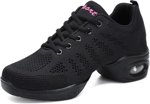 Damen Ballettschuhe Erwachsene Vier Jahreszeiten im Pullover Stil Luftkissen Atmungsaktiv Weich Fund Mode Sport Freizeit Jazz Hip Hop Square Modern Dance