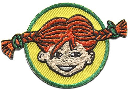 Pippi Langstrumpf © Kopf Zopf - Aufnäher, Bügelbild, Aufbügler, Applikationen, Patches, Flicken, zum aufbügeln, Größe: 8 x 5,4 cm